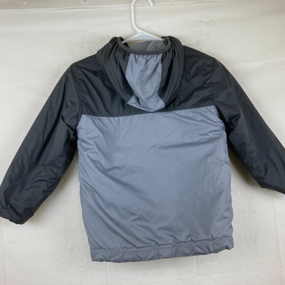 The North Face Boys sz 6 Reversible Hooded Jacket Fall Winter Logo Gray - Picture 9 of 9